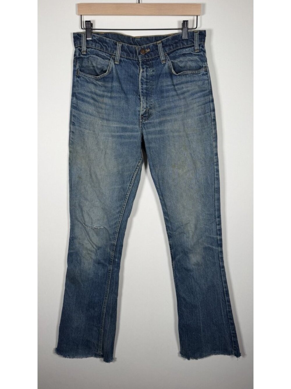 Vintage 70s Levi's orange tab bootcut bell bottom 646 raw hem jeans 30 western